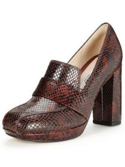 Clarks Gabriel Soho 70S Heeled Loafer - Dark Tan Snakeskin